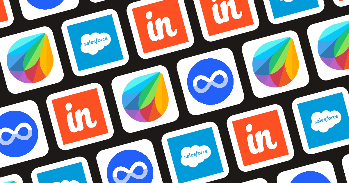 Various CRM tools represented by logos in a grid layout